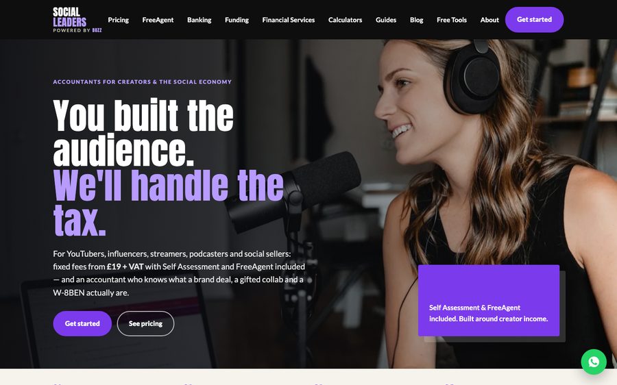 The Accountants for creators website