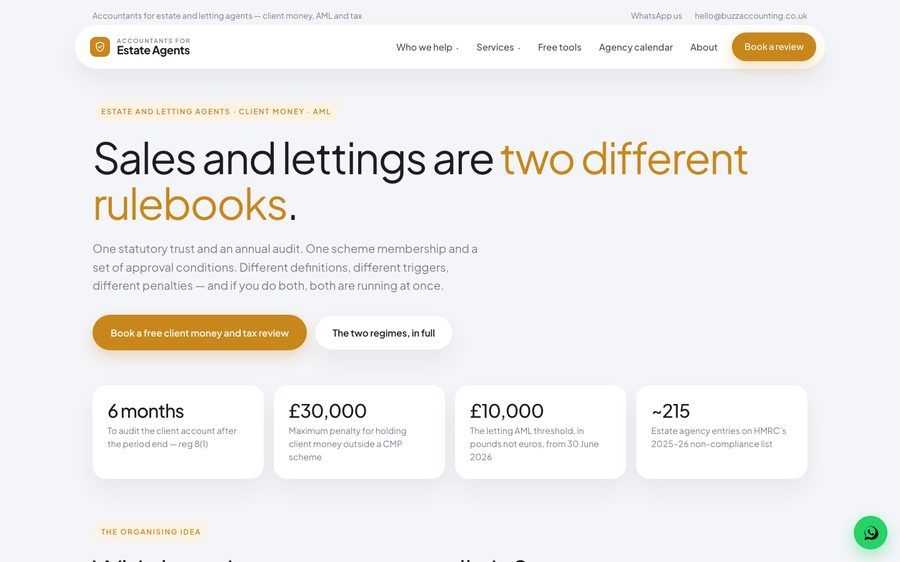 The Accountants for estate agents website