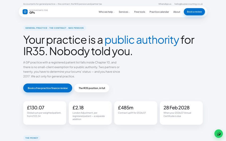 The Accountants for GPs website