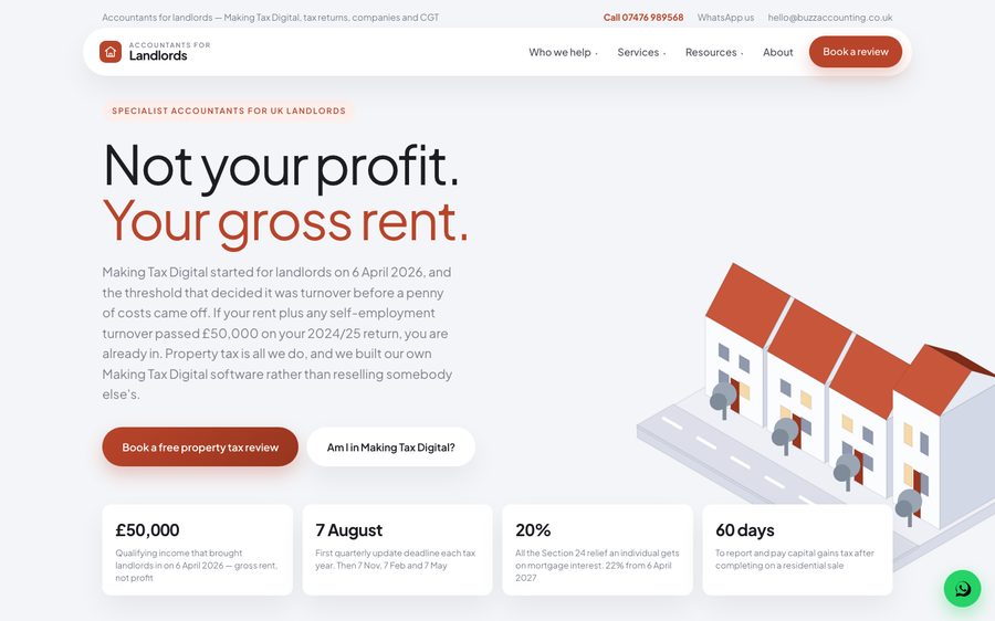 The Accountants for landlords website
