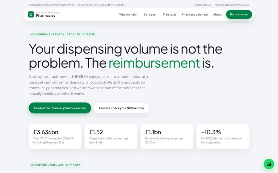 The Accountants for pharmacies website