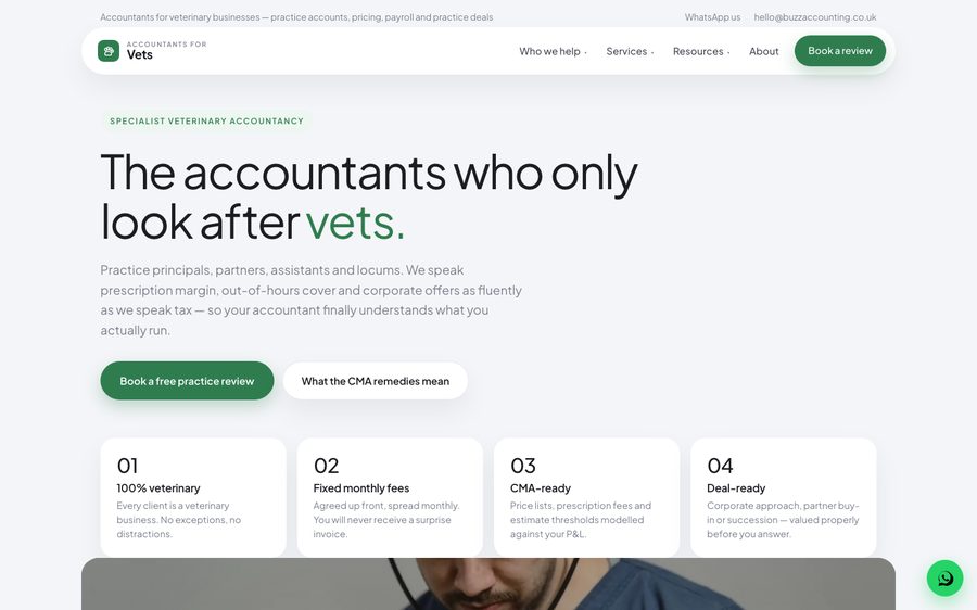 The Accountants for vets website