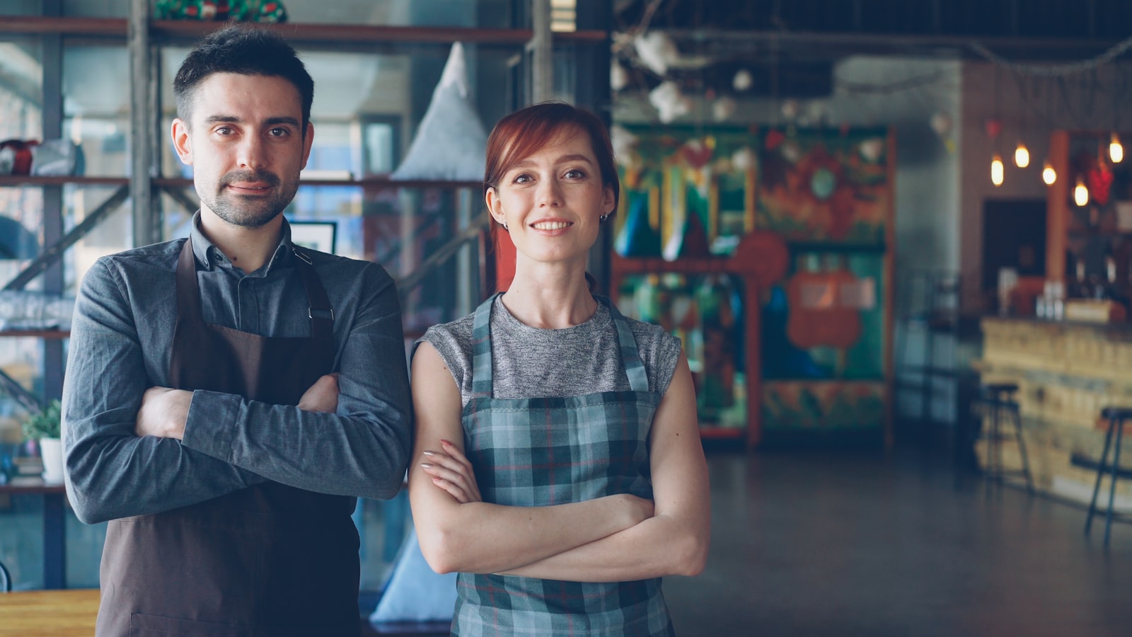 Confident small business owners