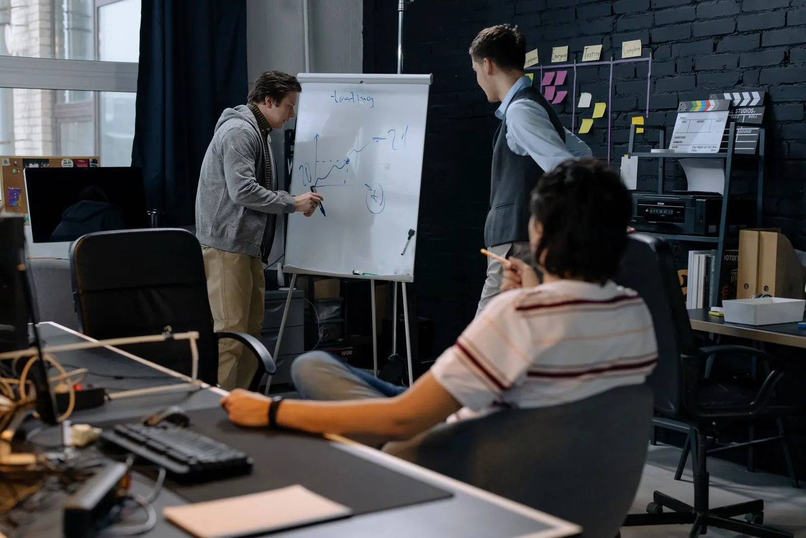 An early-stage founder working through plans for a new business idea