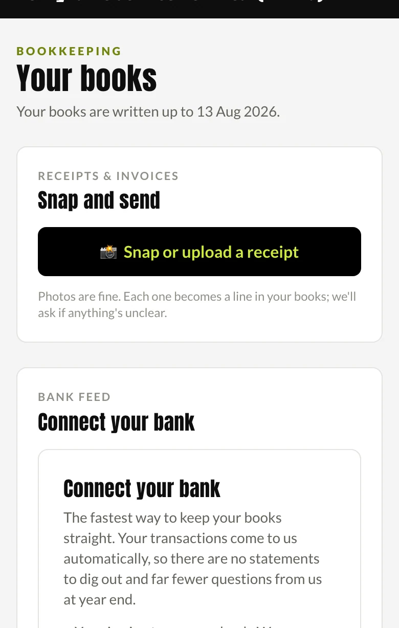 How current your books are, on a phone
